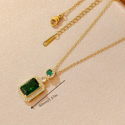 Collier Greta avec pierre d'émeraude | Or
