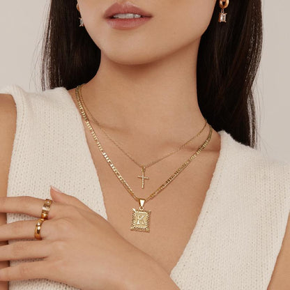 Collier initial croisé | Or