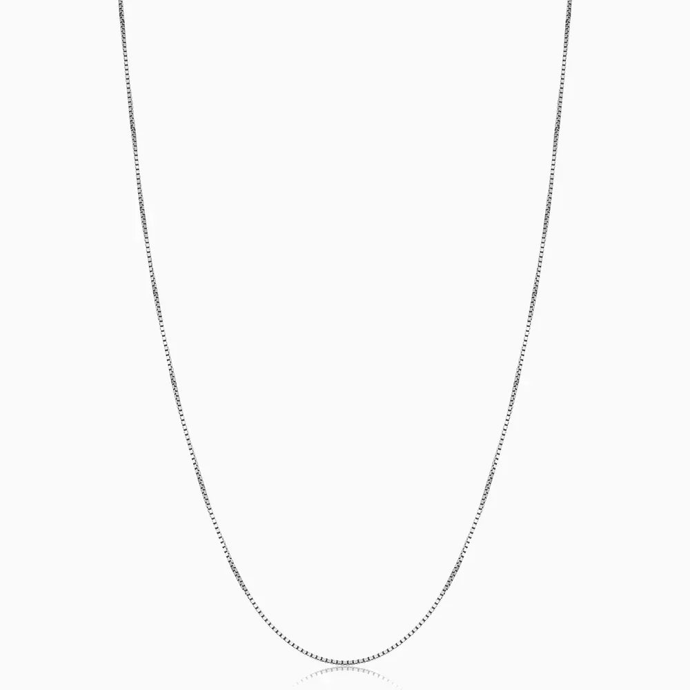 Collier maillon cubain | Or blanc