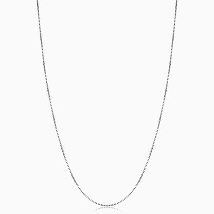 Collier maillon cubain | Or blanc