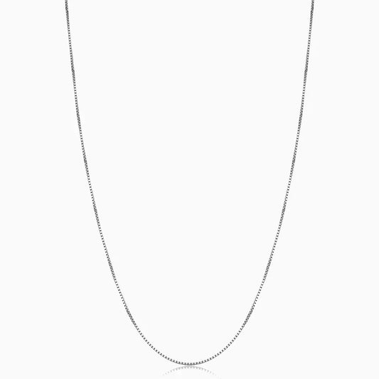Collier maillon cubain | Or blanc