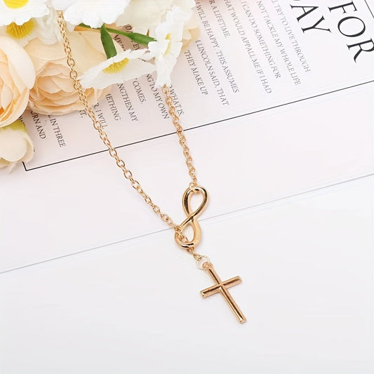 Collier pendentif croix éternelle | Or