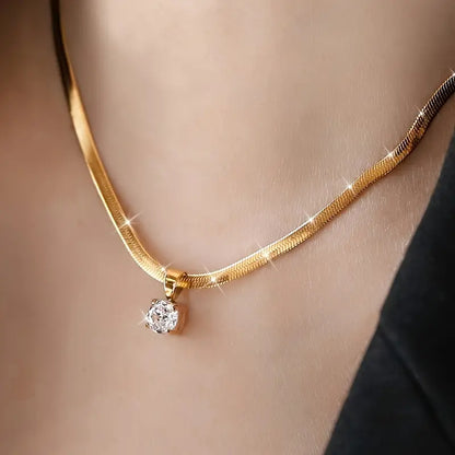 Collier pendentif élégant en brillants | Or