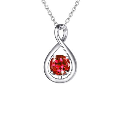 Collier pendentif infini en rubis | Or blanc