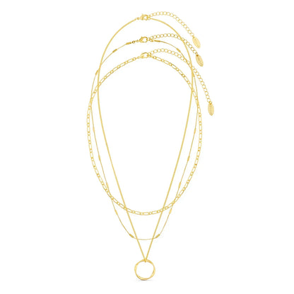 Collier trois rangées cercle ouvert | Or