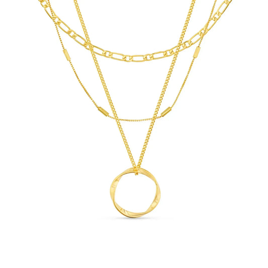 Collier trois rangées cercle ouvert | Or