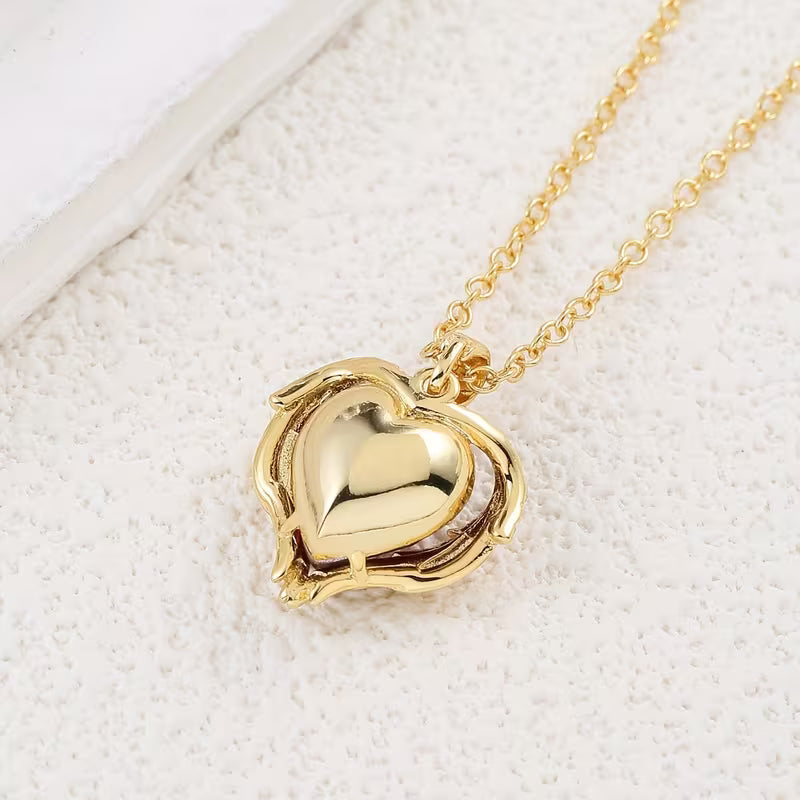 Collier avec cœur en rubis ange | Or