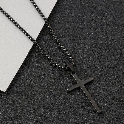 Collier avec croix « Foi Élevée » | Or blanc
