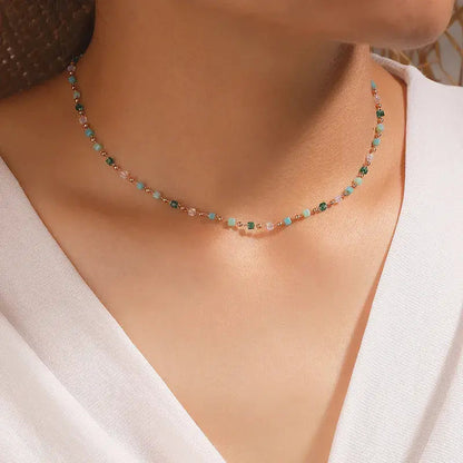 Collier avec des pierres colorées | Or