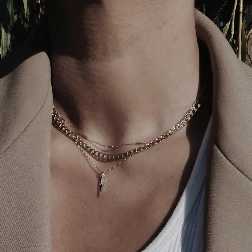 Collier en chaîne à maillons Plats | Or