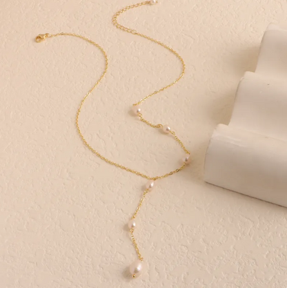 Collier avec perles fraîches | Or