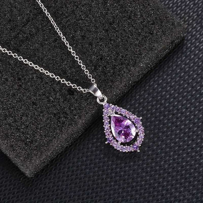 Collier et boucles d'oreilles en améthyste Nadine | Or