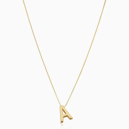 Collier initial en lettre d'amour | Or blanc