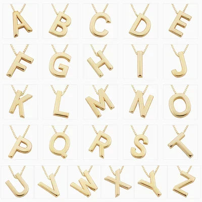 Collier initial en lettre d'amour | Or blanc