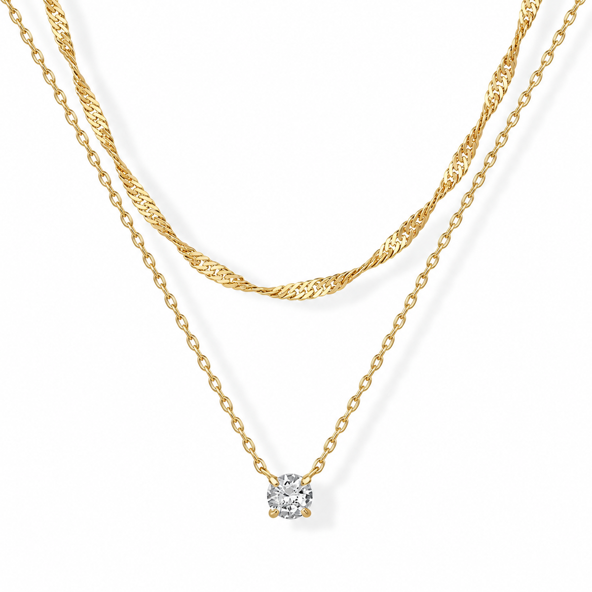 Collier superposé auréole | Or