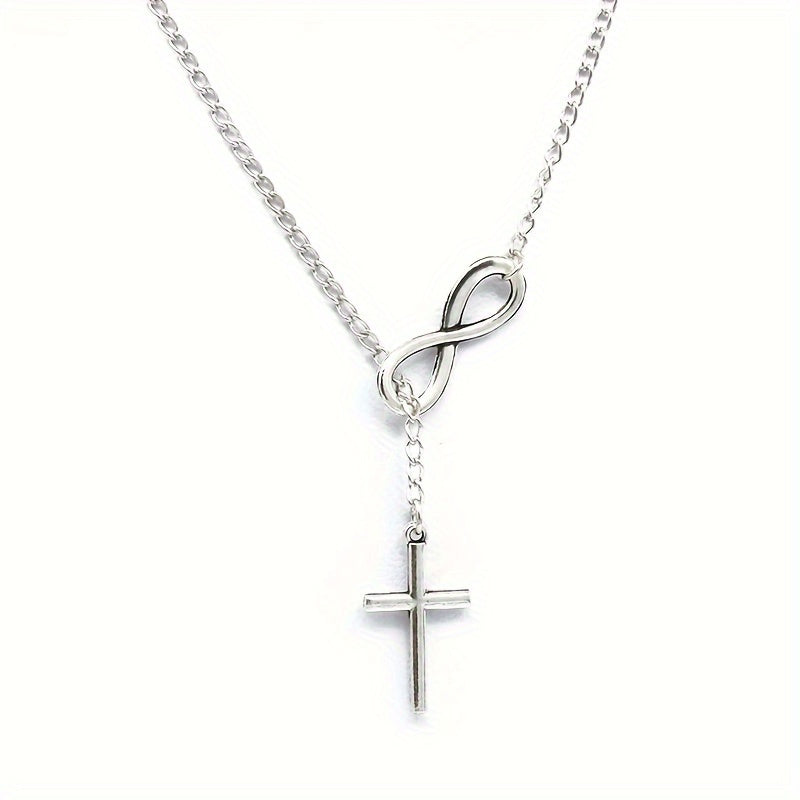 Pendentif croix éternelle | Or blanc