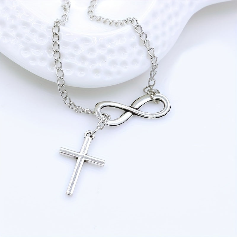 Pendentif croix éternelle | Or blanc