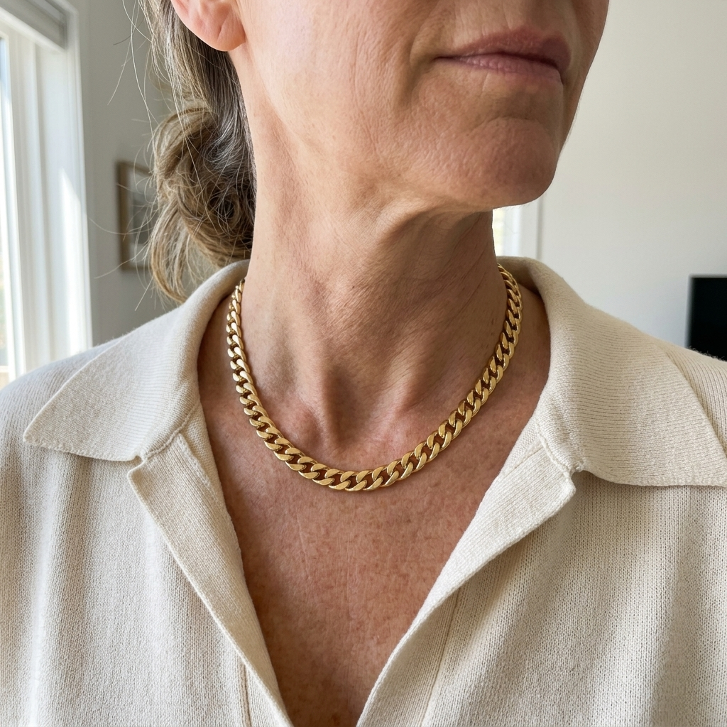 Collier cubain à gros maillons | Or